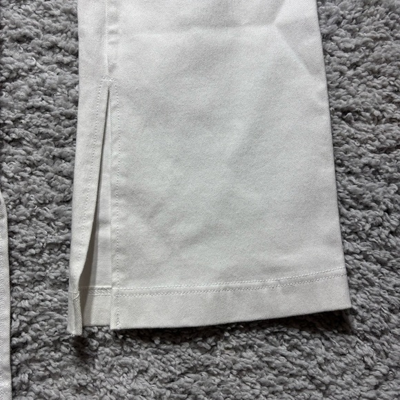 Lysse Pants Womens Large White Knit Denim Flare Bell Bottoms Stretch High Waist - Picture 2 of 5